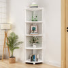 5 Tier Wood Corner Ladder Shelf Unit Freestanding Fan Bookshelf Plants Stand