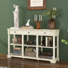 3-Tier Console Table Wooden Sofa Side Table W/ Storage Shelves-White