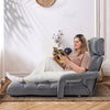 Folding Sofa Chair 6 Positions Adjustable Floor Lazy Chair with Armrest Single