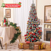 Snow Flocked Xmas Tree 180 CM Slim Shape Seasonal Decoration Tree