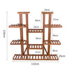 Symmetric Double Shelves Plant Stand 17 Potted Flower Pots Organizer Shelf Rack