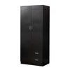 Modern 2 Door 2 Drawer Wardrobe with Shelf Hanging Rail Clothes Storage Cupboard