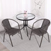 Garden Furniture Patio Set Round Glass Top Table and Stacking Chairs 2/4 Seater