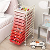 Mobile Rolling Utility Cart 10 Drawers Storage Trolley Home Office Organizer