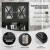 Bathroom Freestanding Pantry Cabinet w/ Adjustable Shelves-Black