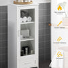 Bathroom Storage Cabinet 3 Tier White with Adjistable Shelves Standing Floor