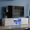 Modern High Gloss 2 Door TV Stand Unit Cabinet Entertainment Lowboard LED Light