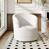 Swivel Tub Chair Barrel Chair Occasional Armchair Teddy Velvet Accent Sofa White