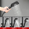 Bathroom Thermostatic Mixer Shower Set Square Black Twin Head Exposed Valve