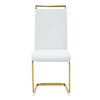 Dining Chairs Set of 4 Faux Leather Cantilever Chairs with Golden Metal Frame