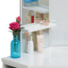 White Corner Dressing Table Makeup Desk Mirror Stool 5 Drawers 3 Mirrors CLIPOP