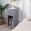 Slim Tall Bedside Table Cabinet with Drawer & Storage Space for Bedroom