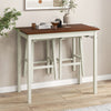 3-Piece Bar Table and Stool Set Kitchen Counter Height Pub Table Dinette Set
