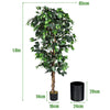 6FT Ficus Tree Artificial Plant Tree Decorative Plant Home Office Decoration