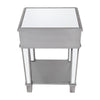 Accent Silver Mirrored End Table Bedroom Living Coffee Side Table Desk w/ Drawer