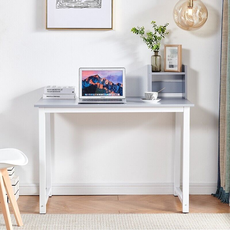 Grey Computer Table Modern Grey Computer Table Study Desk PC Laptop Table Workstation Home ...