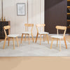 4x Solid Wood Padded Seat Dining Chairs Practical Kitchen Chairs Curved Backrest
