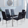 Set of 2/4/6 Dining Chairs Padded Seat High back Metal Legs Home Furniture Black