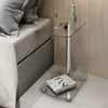 2-Tiers Clear Glass Sofa Side/End Coffee Table Chrome Nightstand Living Bedroom