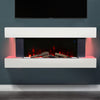 Wall Mounted Electric Fireplace Surround Suite 7 Flame Colours Pebble & Log Set