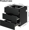 Black Bedside Table with Wireless Charging, USB Charging Station & Adjustable