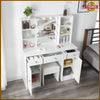 Dressing Table Makeup Desk With Mirror 10 LED Drawers Stool Vanity Set Bedroom