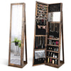 Free-standing Jewelry Armoire Lockable Jewelry Storage Organizer Jewelry Cabinet
