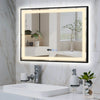LED Bathroom Mirror Illuminated Demister 3 Color Touch Switch Wall Mounted Black