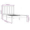 Bed Frame White Solid Wood Pine 90x200 cm