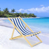 Outdoor Lounger Folding Recliner Hard Wood Garden Beach Sea Side Chair Deckchair