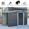 4x8FT Sheds Galvanised Steel Garden Storage Shed Ventilation Log Tools Cabinet