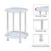 Nest of 3 Black Clear Tempered Glass Side End Lamp Sofa Tables Nested Tables