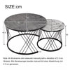 Set of 2 Marble Pattern Top Nesting Coffee Table Side End Table for Living Room