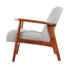Mid-Century Modern Wooden Frame Armchair Tufted Button Upholstered Accent Chair
