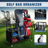 Garage Golf Bag Storage Rack Double Golf Bag Organizer Holder w/ Lockable Wheels