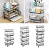 2/3/4/6 Tier Fruit Trolly Basket Rack Kitchen Storage Vegetable cart With Wheels