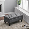 Vintage Padded Bench Stool Footstool Chair Rectangle Seat Studded Buttoned Stand