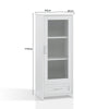 Bathroom Storage Cabinet 3 Tier White with Adjistable Shelves Standing Floor
