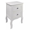 2 x White Bedroom Bedside Table Unit Cabinet Nightstand with 2 Drawers in Each