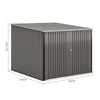 6.4 x 6.7ft Garden Waterproof Anti-UV Storage Pent Bike Shed Steel Lockable Door