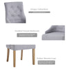 4x Grey Wood Dining Chairs Rivet Armchairs&White Marble MDF Top Dining Table Set