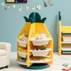 3-Tier Pineapple Kids Toy Shelf 360° Rotating Storage Organizer Collection Rack