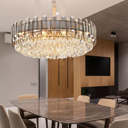40/60/80cm Raindrop Crystal Chandelier Pendant Ceiling Light Restaurant Kitchen