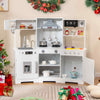 Toddler Wooden Toy Set Kitchen Accessory Playset w/ Ice Maker-White