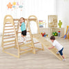 Multi-functional Kid¡¯s Climbing Toy with Climbing Rock & Removable Tent-Natural