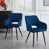 Set of 2 Armchairs Dining Chairs with Arms Velvet PU Faux Leather Chairs Kitchen