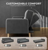 Convertible Velvet Sofa Bed – 3 Seater Futon with Adjustable Back & Pillows