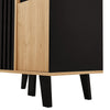 Storage Sideboard Display Cabinet w/ Glass Doors & LED Lighting, 80x120x40cm
