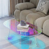 Acrylic Coffee Table Modern Accent Night Stand Iridescent Side Table Office Home