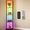 RGB LED Floor Lamp with Shelves and Remote Control for Living Room